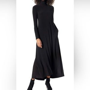 Norma Kamali Women’s Long-sleeve Turtle Neck Swing Dress